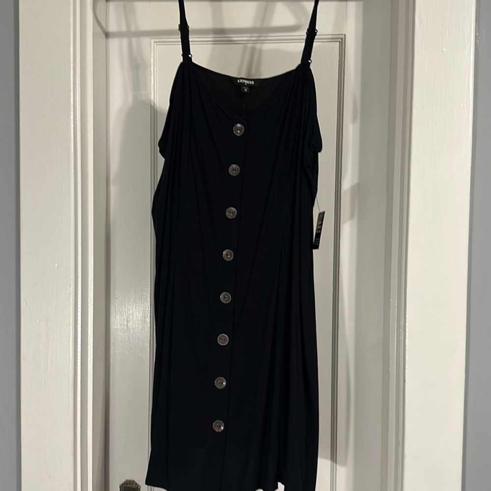 Express Black Dress with buttons XL NWT
